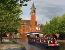 Oil Painting: City Canal Oil Painting: City Canal