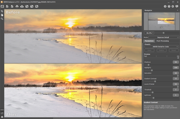 AKVIS Enhancer Workspace AKVIS Enhancer Workspace