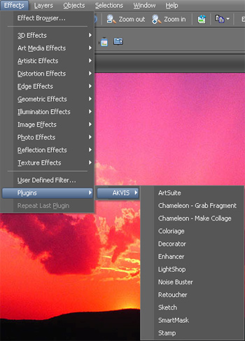 Effects and plugins in Paint Shop Pro Photo