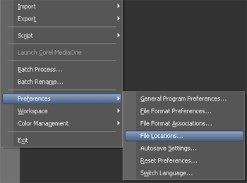 Preferences of Corel Paint Shop Pro Photo